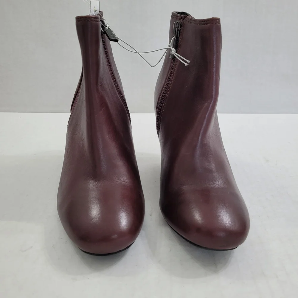 NWOB Women's Reaction Kenneth Cole Marcy Brown Genuine Leather Wedge Booties 5 - Picture 6 of 10